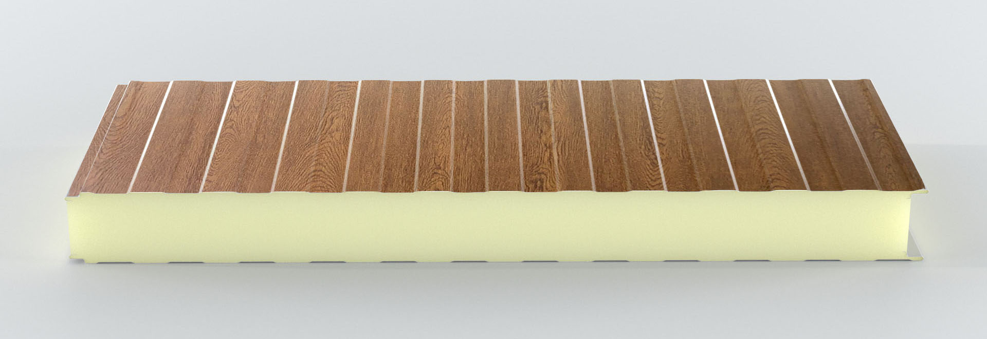 Wand-Sandwich-Paneel mit Ragzit-Latte mit saurem Rand Gold